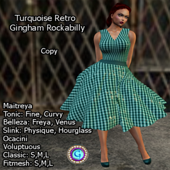 Turquoise and White Gingham Retro 50s Rockabilly Dress Women V-Neck Cotton Pleated Pockets Vintage Pinup Dresses